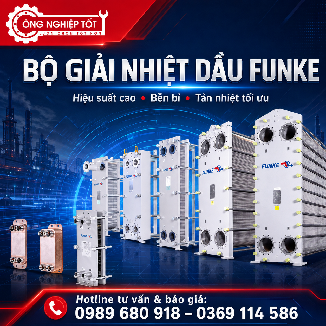 Bộ giải nhiệt dầu Oil Cooler Funke