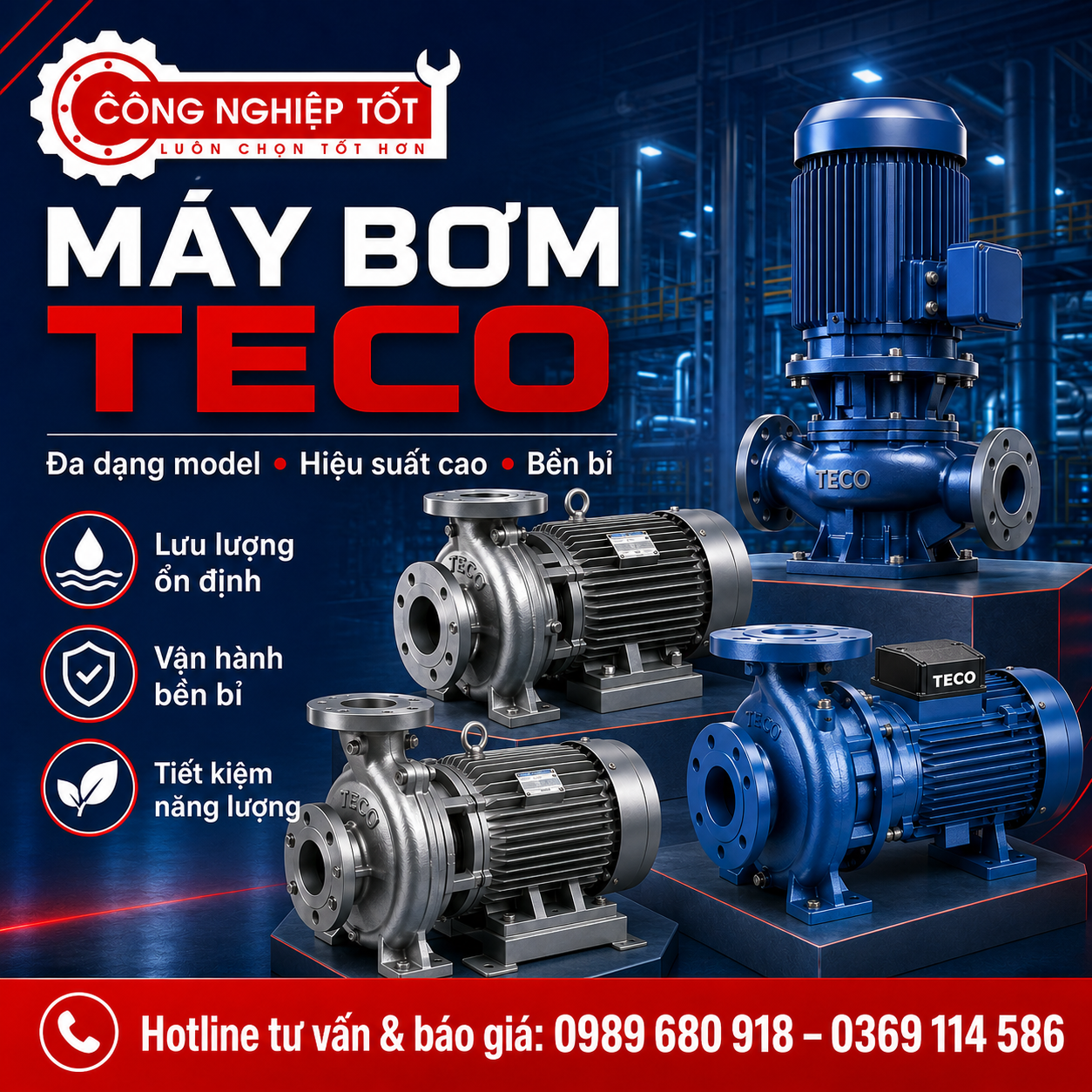 Máy bơm ly tâm đầu gang Teco