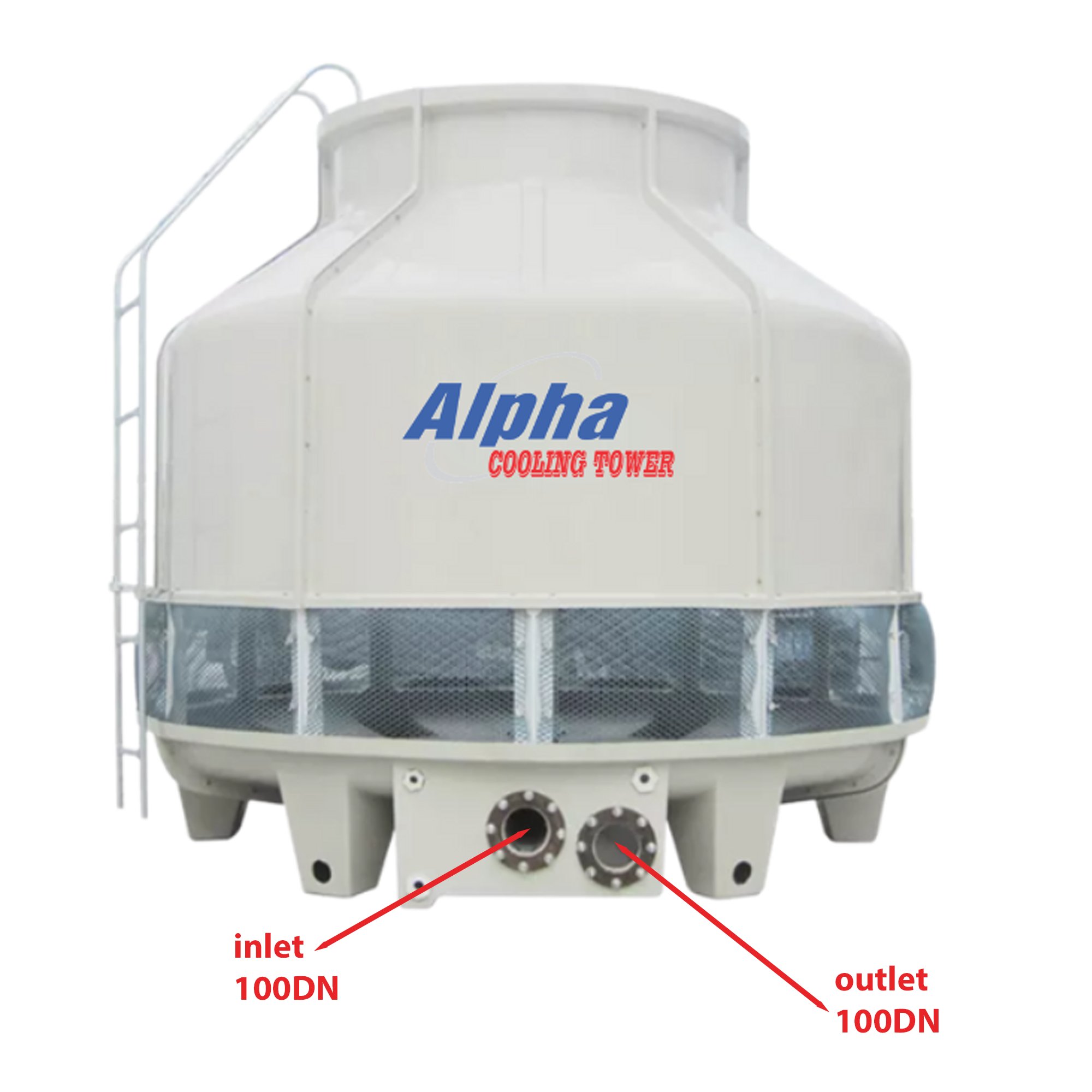Kích thước đường ra và vào của nước ở Tháp giải nhiệt ALpha 100RT-Công Nghiệp Tốt