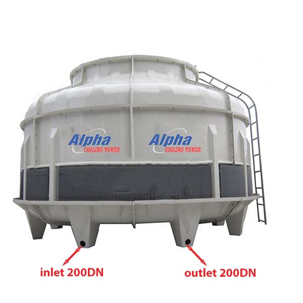 Kích thước đầu ra và vào của tháp giải nhiệt Alpha 300RT
