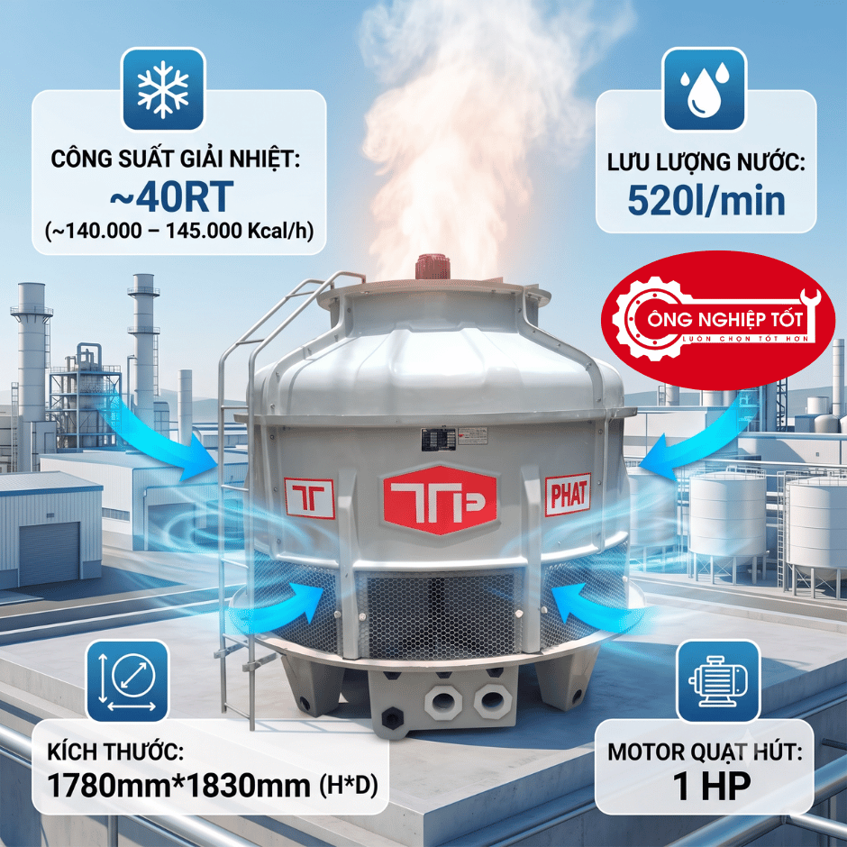 Tháp giải nhiệt Thuận Tiến Phát 40RT