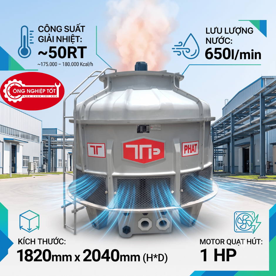 Tháp giải nhiệt Thuận Tiến Phát 50RT