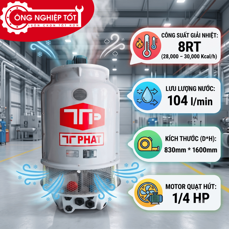 Tháp giải nhiệt Thuận Tiến Phát 8RT