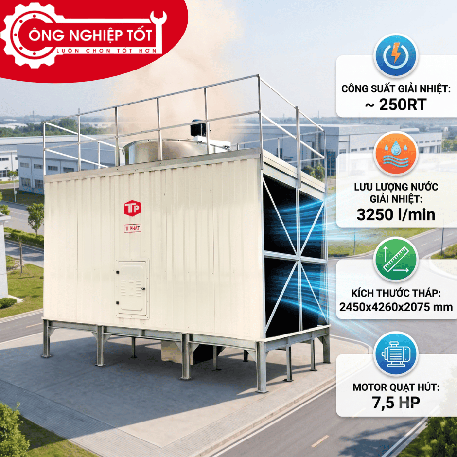 Tháp giải nhiệt Thuận Tiến Phát vuông 250RT