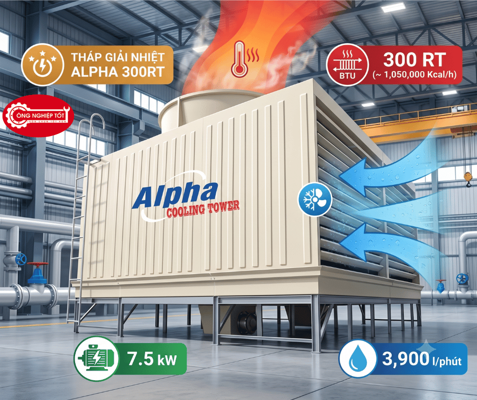 Tháp giải nhiệt Alpha vuông 300RT