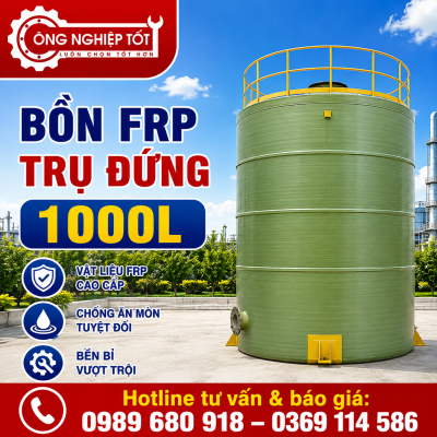 Bồn FRP Trụ Đứng 1000L