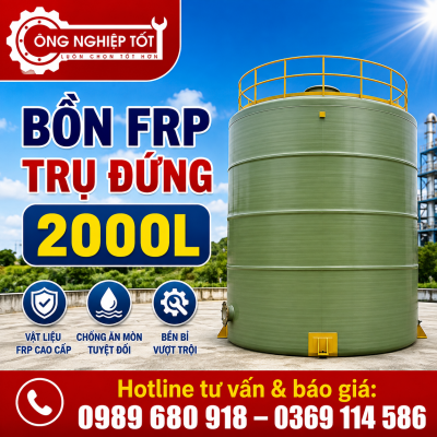 Bồn FRP Trụ Đứng 2000L