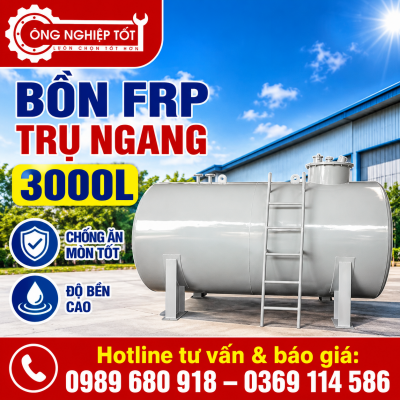 Bồn FRP Trụ Ngang 3000L