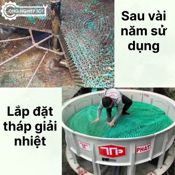 Tháp giải nhiệt sau một thời gian sử dụng